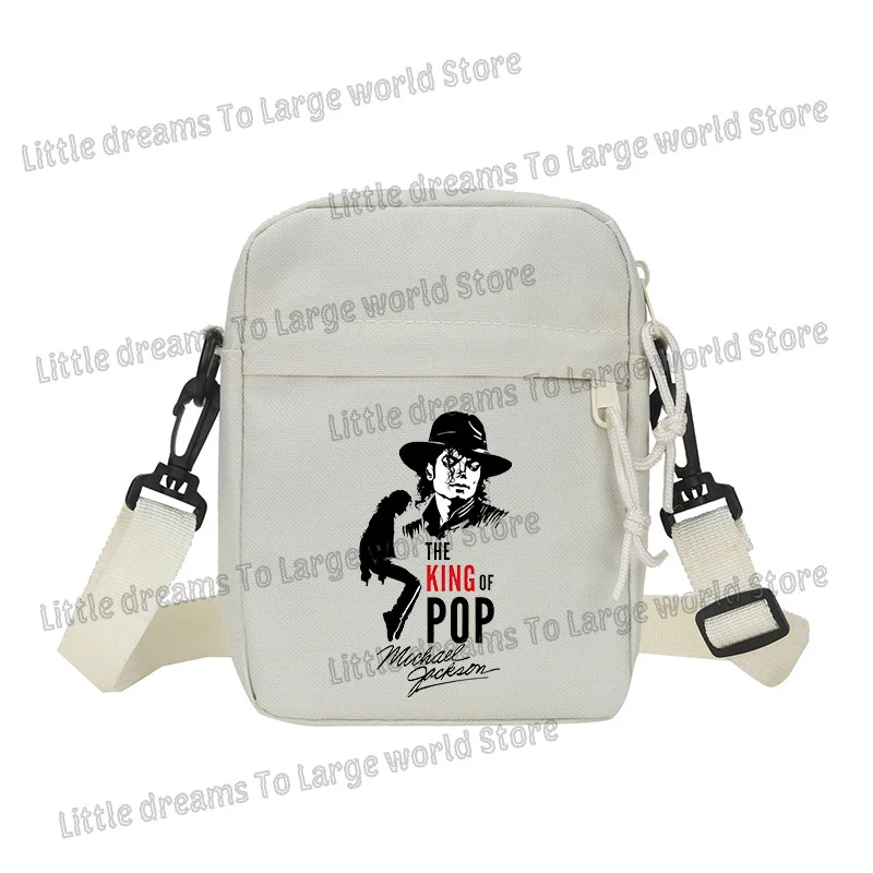 Michael Jackson Square Phone Storage Pouch Singer MJ Portable Shoulder Bags Men Cool Large Capacity Crossbody Bag Birthday Gifts