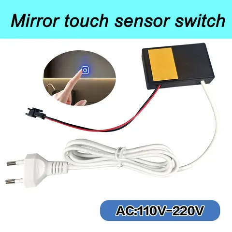 AC110V-220Vmirror touch switch with stepless dimming suitable for bathroom mirrors,hair salon mirrors, makeup mirrors