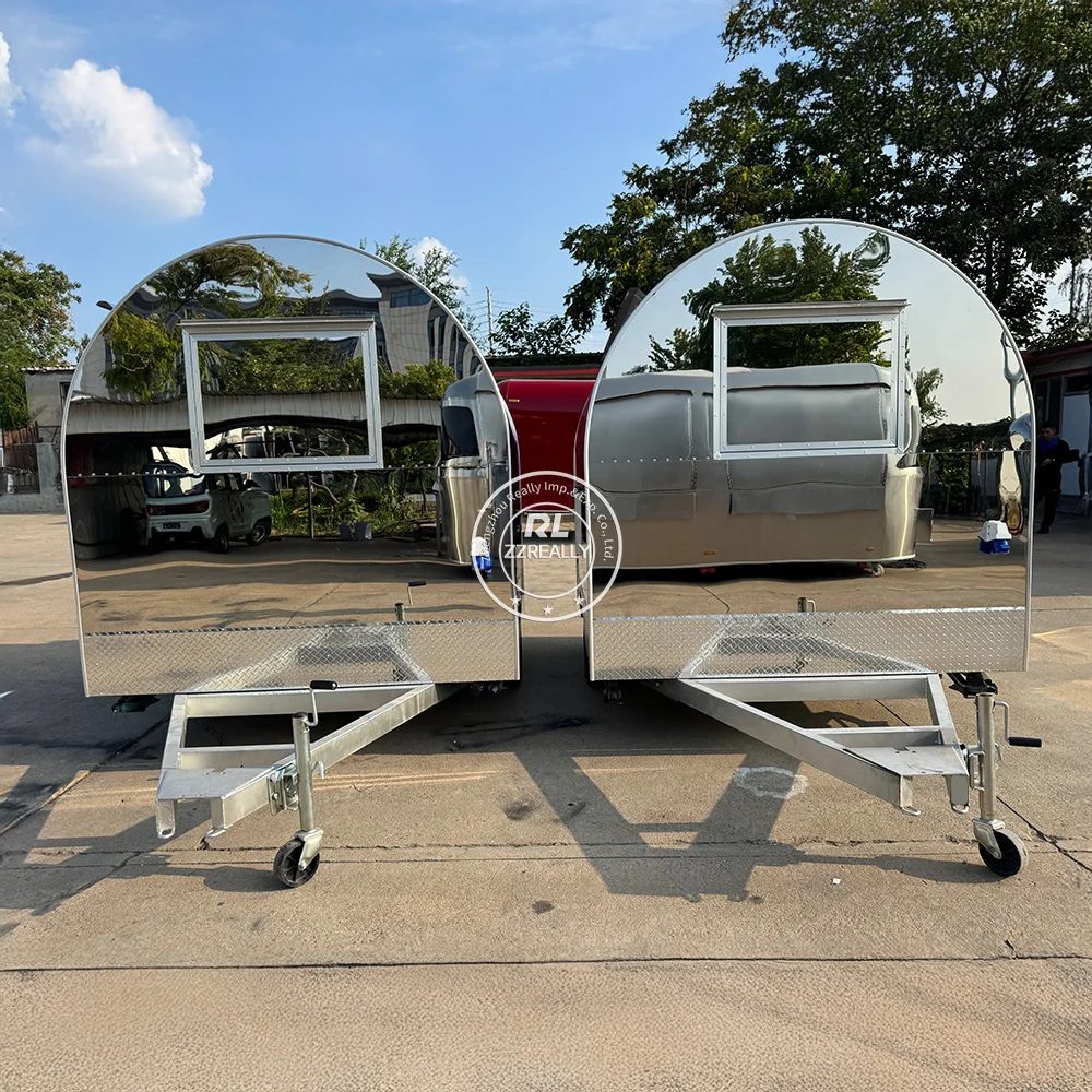 

Stainless steel Portable Outdoor Kitchen Food Truck Trailer Cart Mobile Snack Bar Ice Cream Truck Tent Caravan