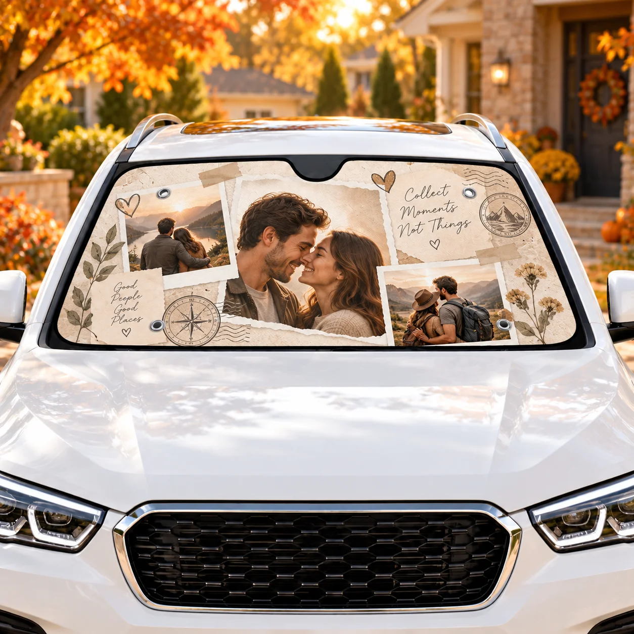 Custom Personalized Photo Car Windshield Sunshade Foldable UV Heat Block Sun Visor with Suction Cups Car Interior Decor Gift image 2