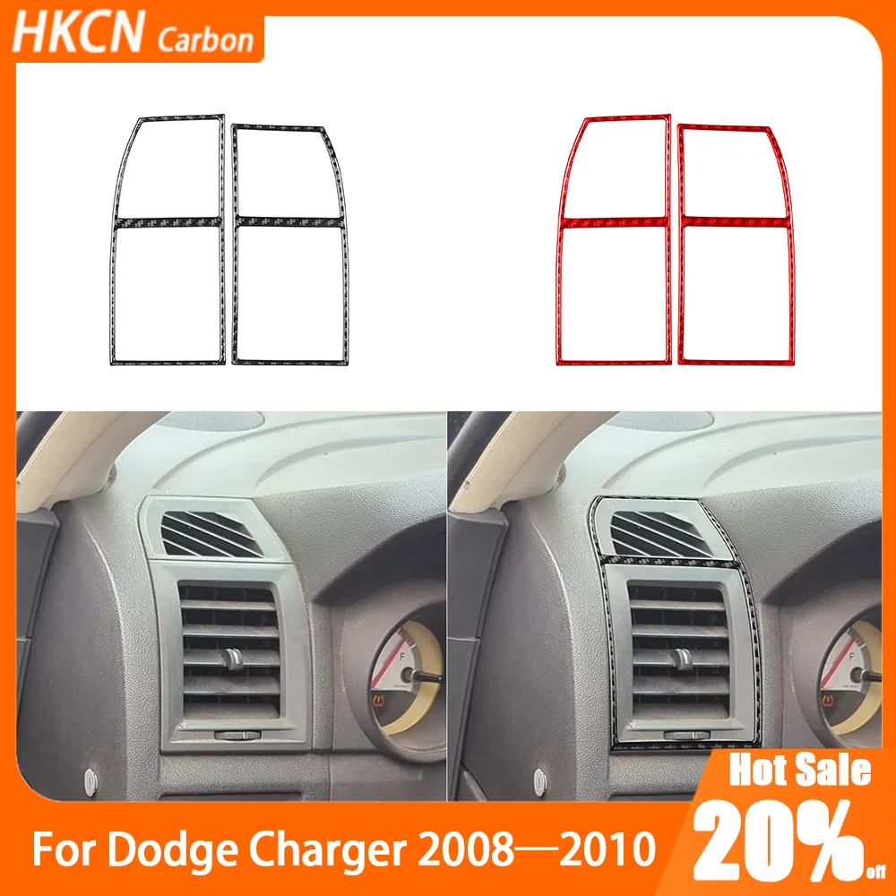 

Carbon Fiber Dashboard Sides Air Vent Outlet Panel Car Interior Accessories Cover Trim Sticker Decal For Dodge Charger 2008—2010