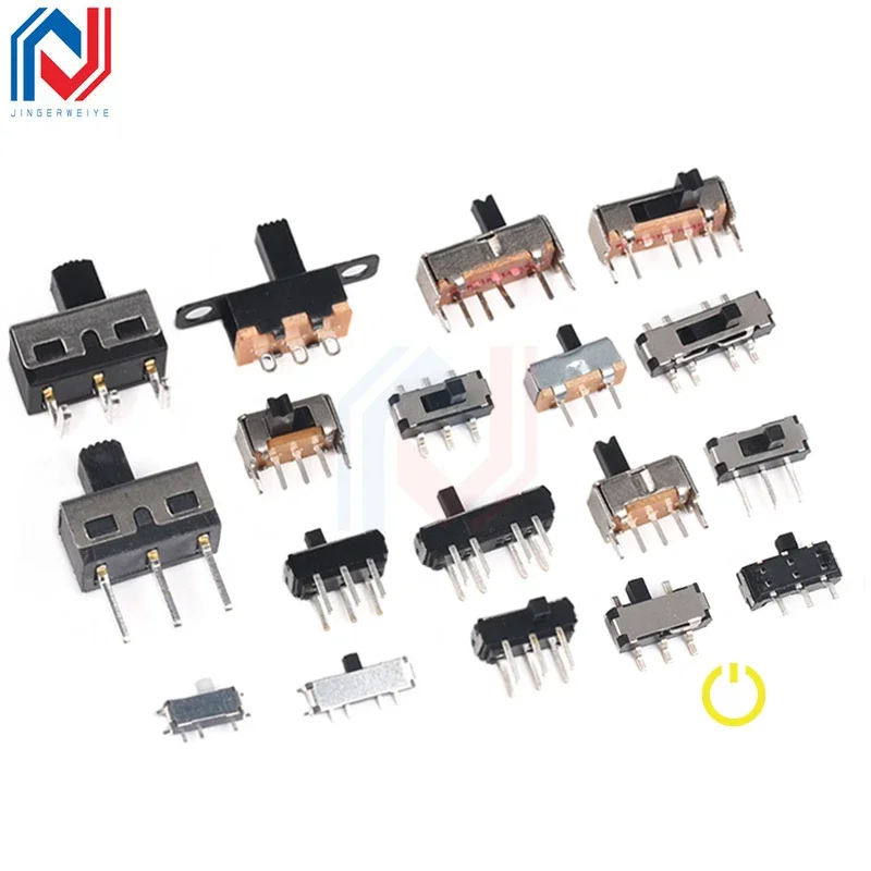 Toggle Switch Single Row Direct Plug Patch Horizontal Small Miniature Power Switch Sliding Gear Fluctuation Band 2/3/4Gear-3P-8P