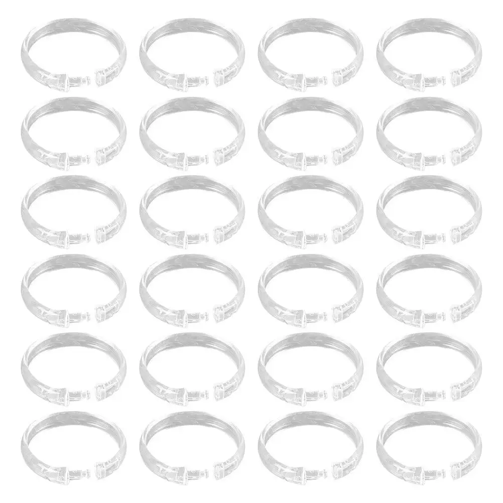 60Pcs Clear Plastic Shower Curtain Rings Openable Round Hooks for Bathroom Shower Curtain Hanging Rod Roman Rod Rings