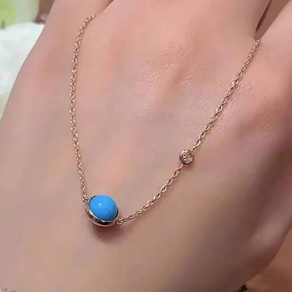 18K Gold Plated Natural Agate Transfer Beads Women's Necklace Jewelry Fashion Accessory