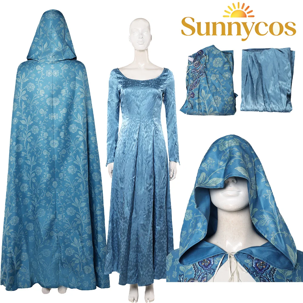 

Dragon Movie Alicent Cosplay Blue Dress Cloak Costume Clothing Women Disfraz Cape Outfits Halloween Carnival Dress Up Party Suit