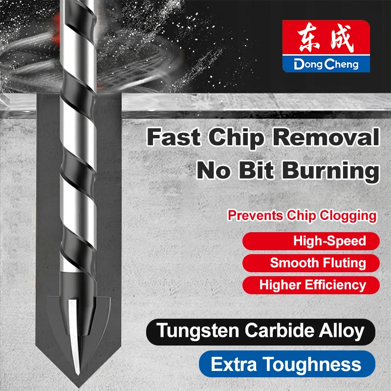 Ceramic Drill Bit 4 Flute Tungsten Carbide Cross Tip Porcelain Tile Drill Bit 1/4 Hex Shank Dry Drilling 3 4 5 6 8 10 12mm Set