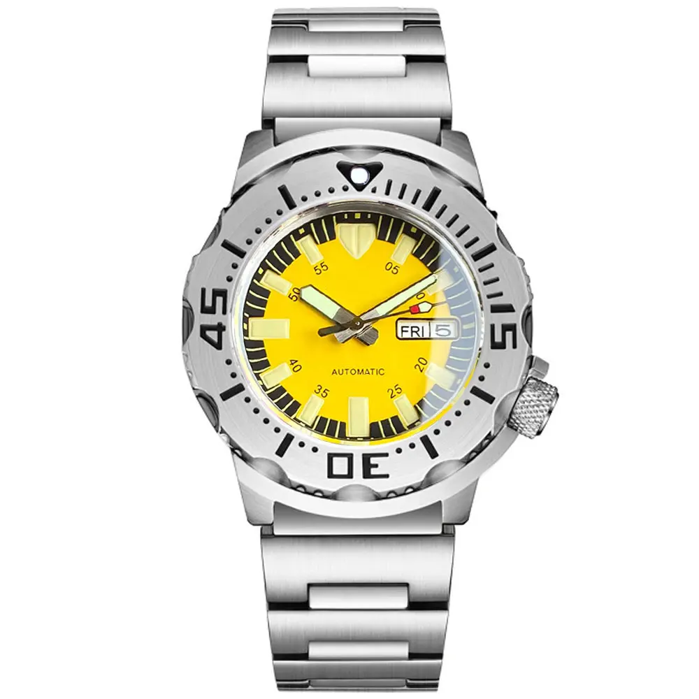 Tandorio Bule Dial Monster Horloge 200M Waterdicht 42mm NH35 Automatisch Horloge Heren 120 Klik Bezel Saffierglas Rubberen Band