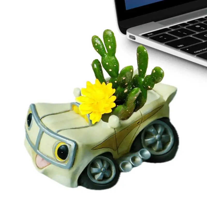 

Succulent Plants Pot Cute Cactus Plants Pots Car Shape Design Planter Pot With Drainage Hole For Terrace Courtyard Garden Desk