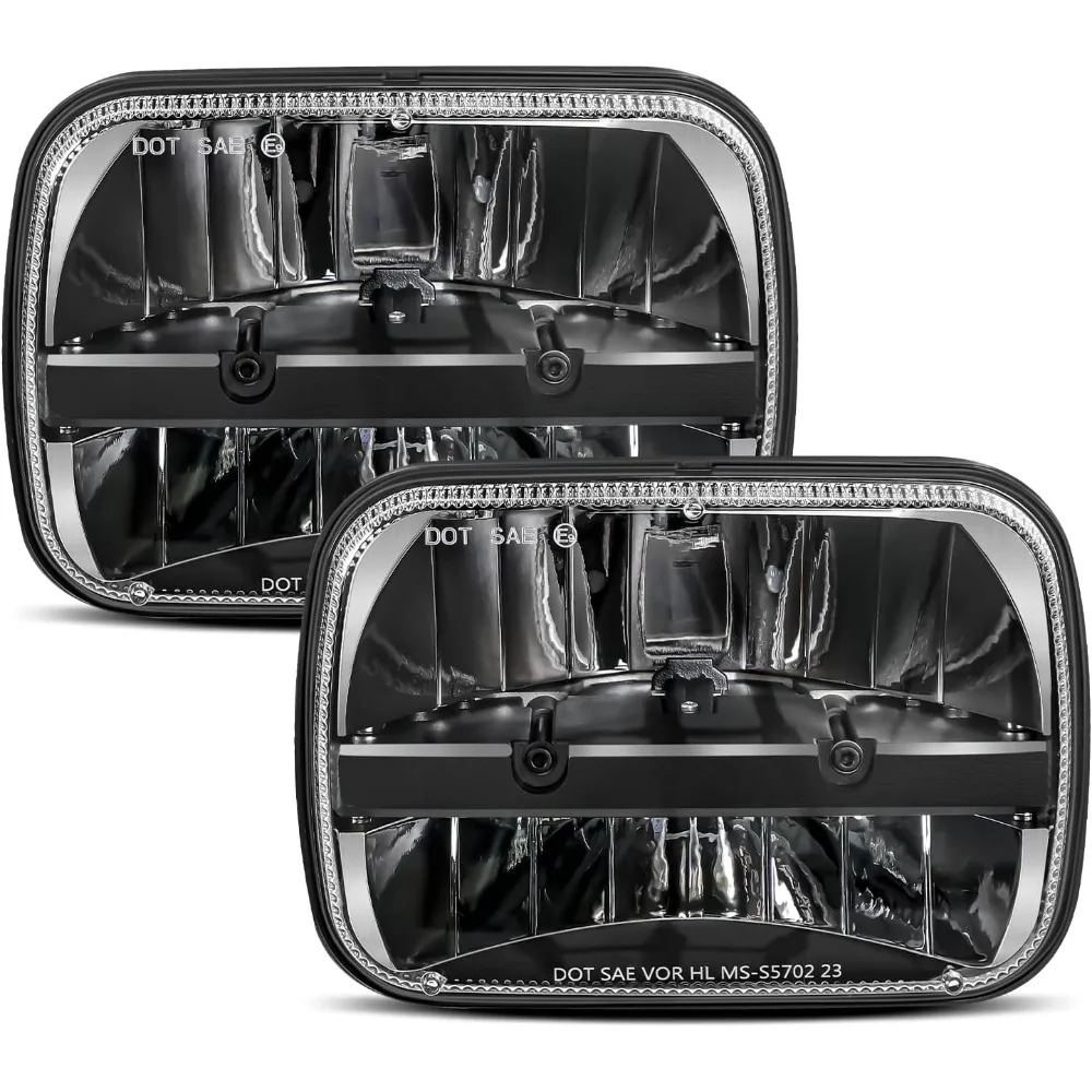 

UNI-SHINE 5x7 led headlight 2pcs 7x6 led headlight Reflector Plug and Play H6054 H5054 Hi/Lo Sealed Beam DOT Approved Compatible