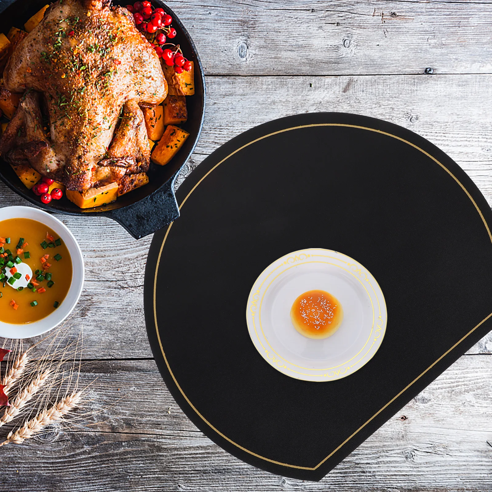 

Waterproof PU Placemat Heat Resistant Oil Proof Table Mat for Dining Table Decor Home Hotel Restaurant Coffee Bar Banquet