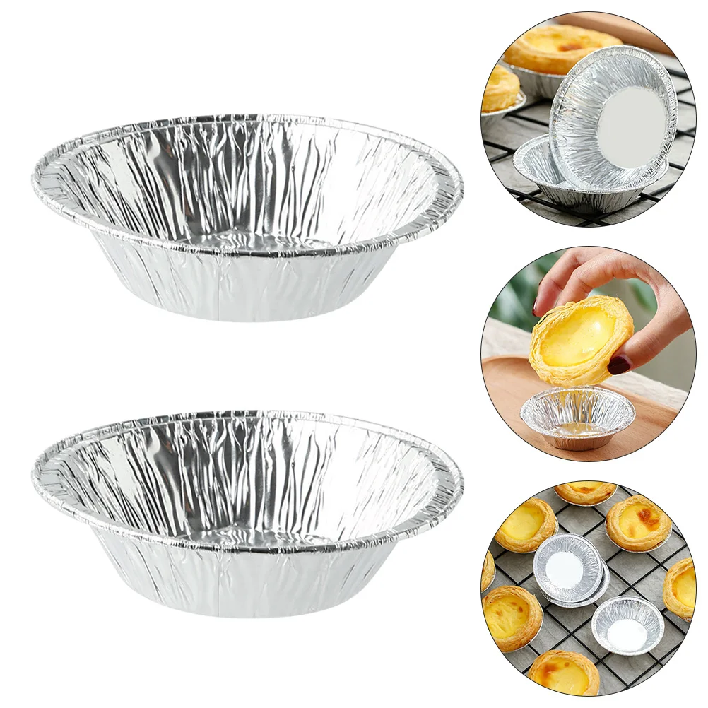

Disposable 50pcs Tart Molds Tin Foil Baking Tray Mini Cakes Non Demold Cupcake Mold Pan for Parties Cake Shop