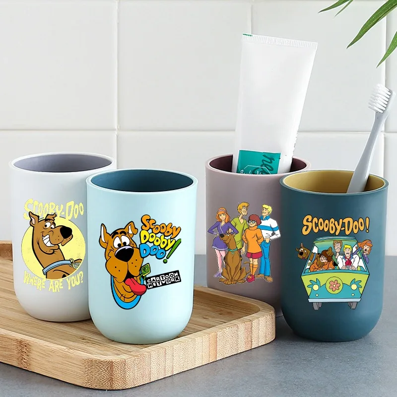 Scooby Doo Tooth Cup Couple Travel Portable Toothbrush Cup Cartoon Anime Pattern Printed Water Cups Unisex Bottles Party Gifts