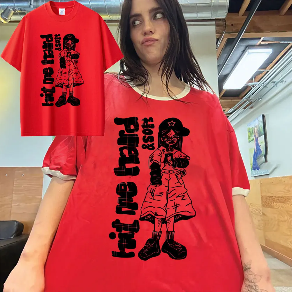 

Hit Me Hard and Soft Same Style Print T-shirt Men Women Fashion Pop Music T Shirt Men's Casual Cotton Vintage Tshirt Streetwear