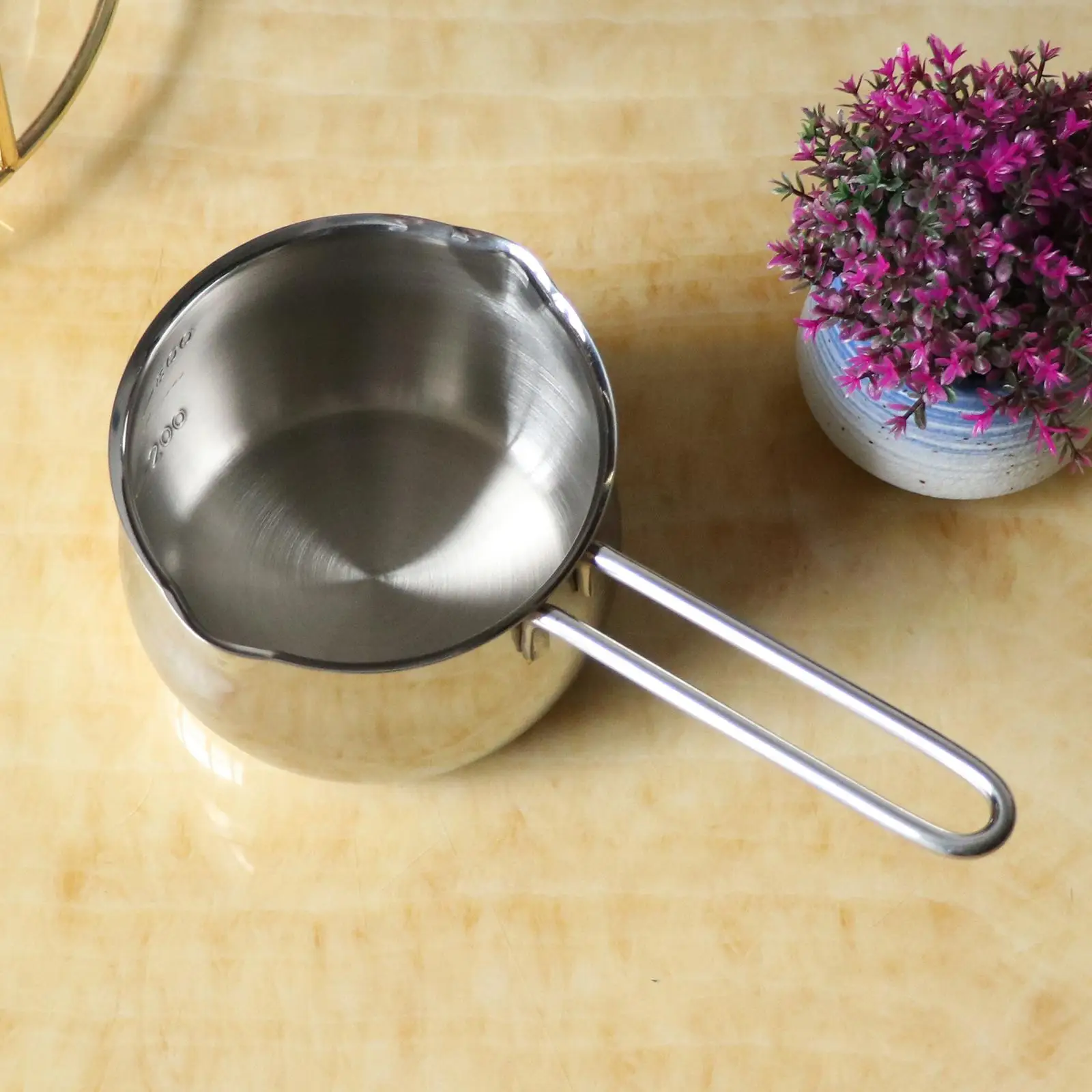 Stainless Steel Small Saucepan Mirror Finish Coffee Pot Turkish Coffee Tools for Boiling Milk and Kitchen Cooking view 5