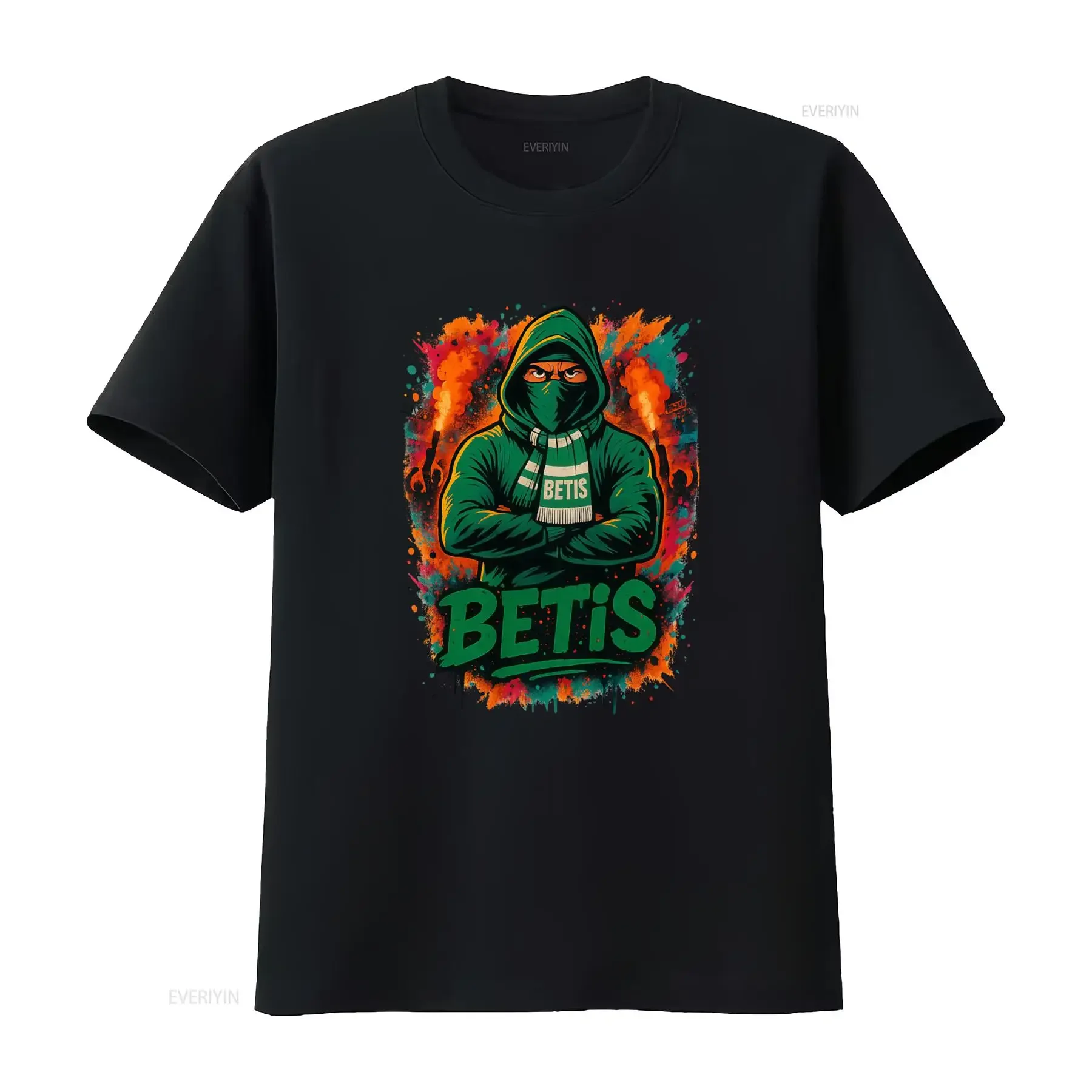 Camiseta Betis Ultra para hombre Cuello redondo casual mangas cortas diseño Ultras y estampado trasero tejido cómodo vintage