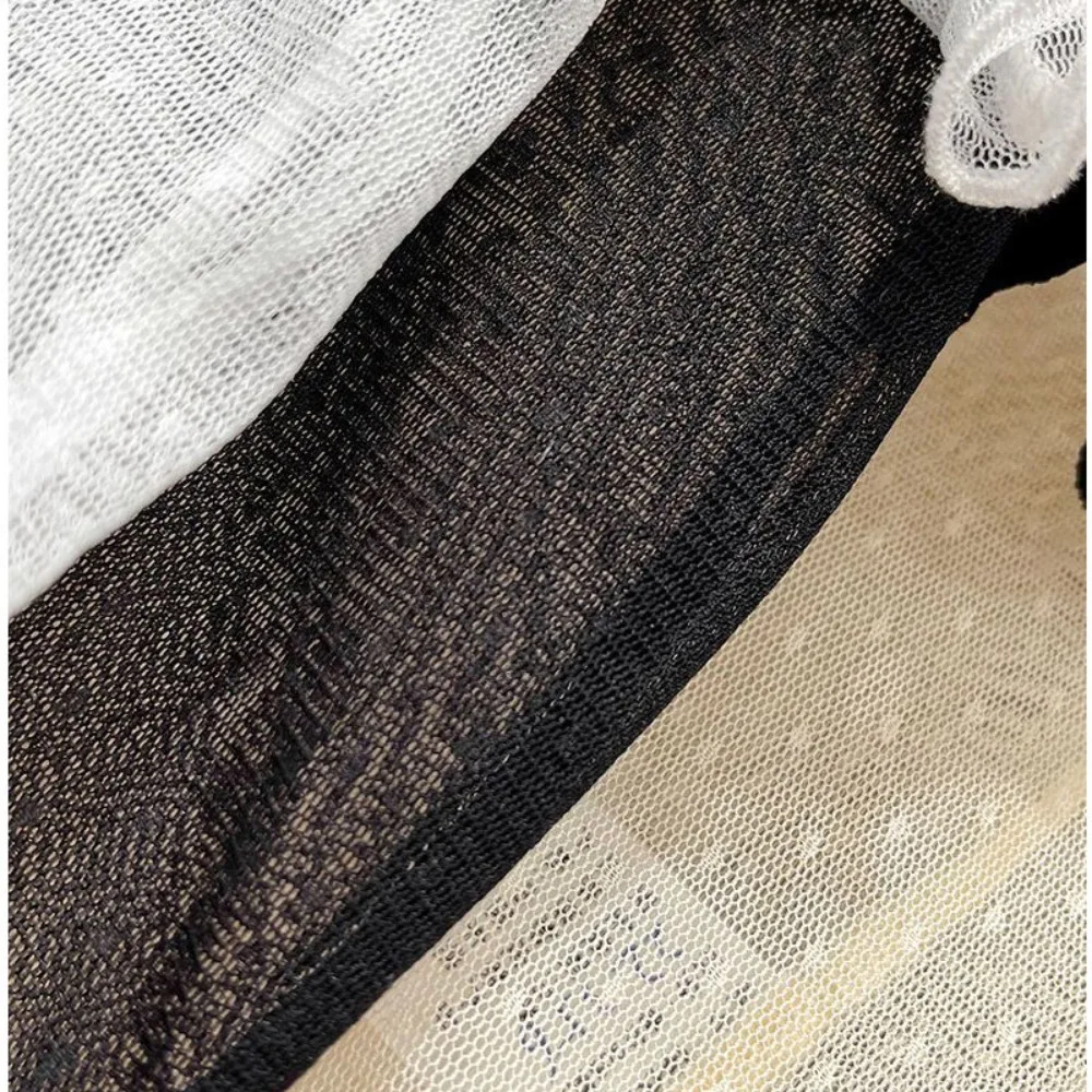 Elegant Polyester Lantern Mesh Inner Top Hollow Out Elastic Lace Camisole Base Breathable See Through Layering Shirt Vacation