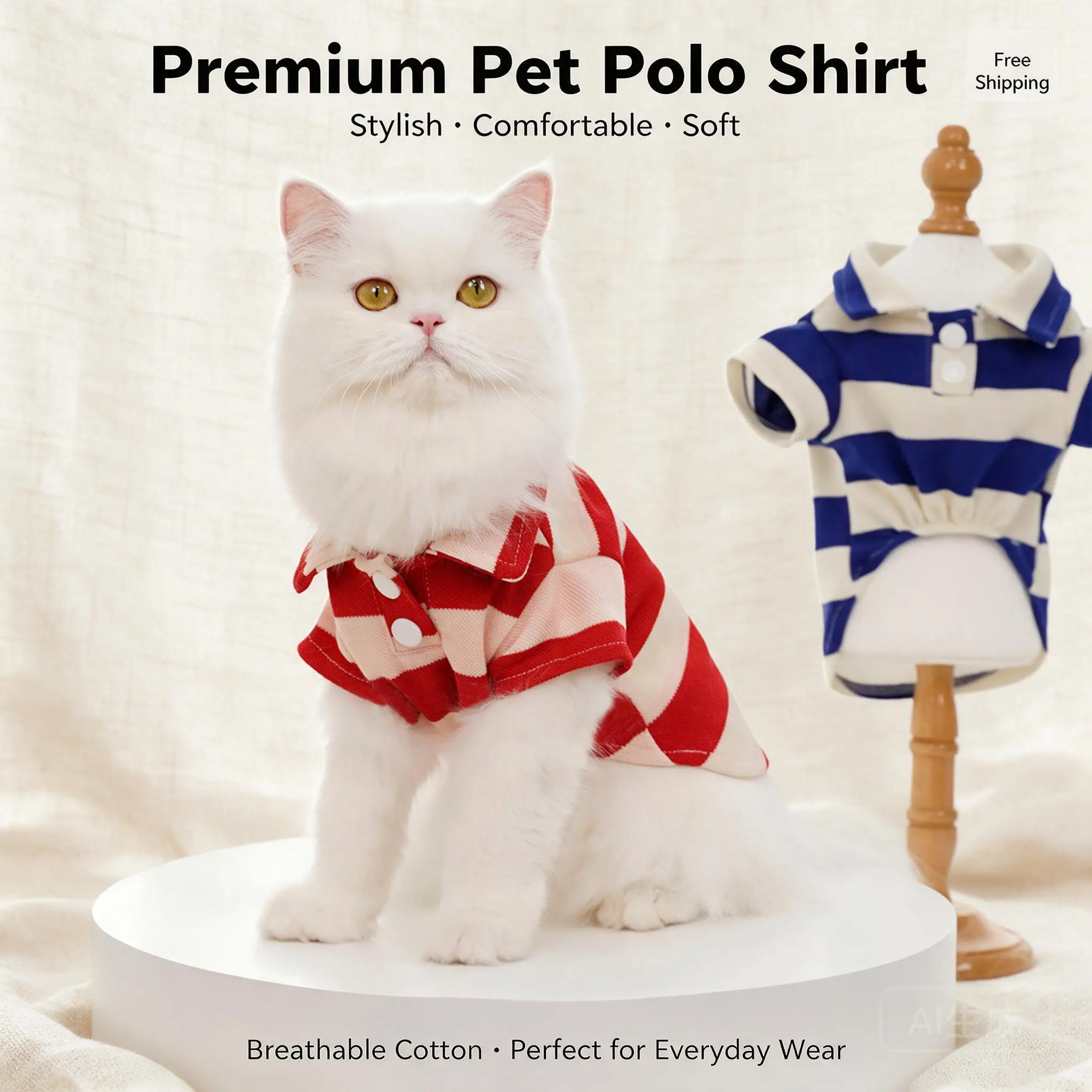 Summer Thin Striped Pet Polo Shirt For Small Dogs Cats Teddy Bichon French Bulldog Multiple Sizes Colors Casual Daily Pet Outfit