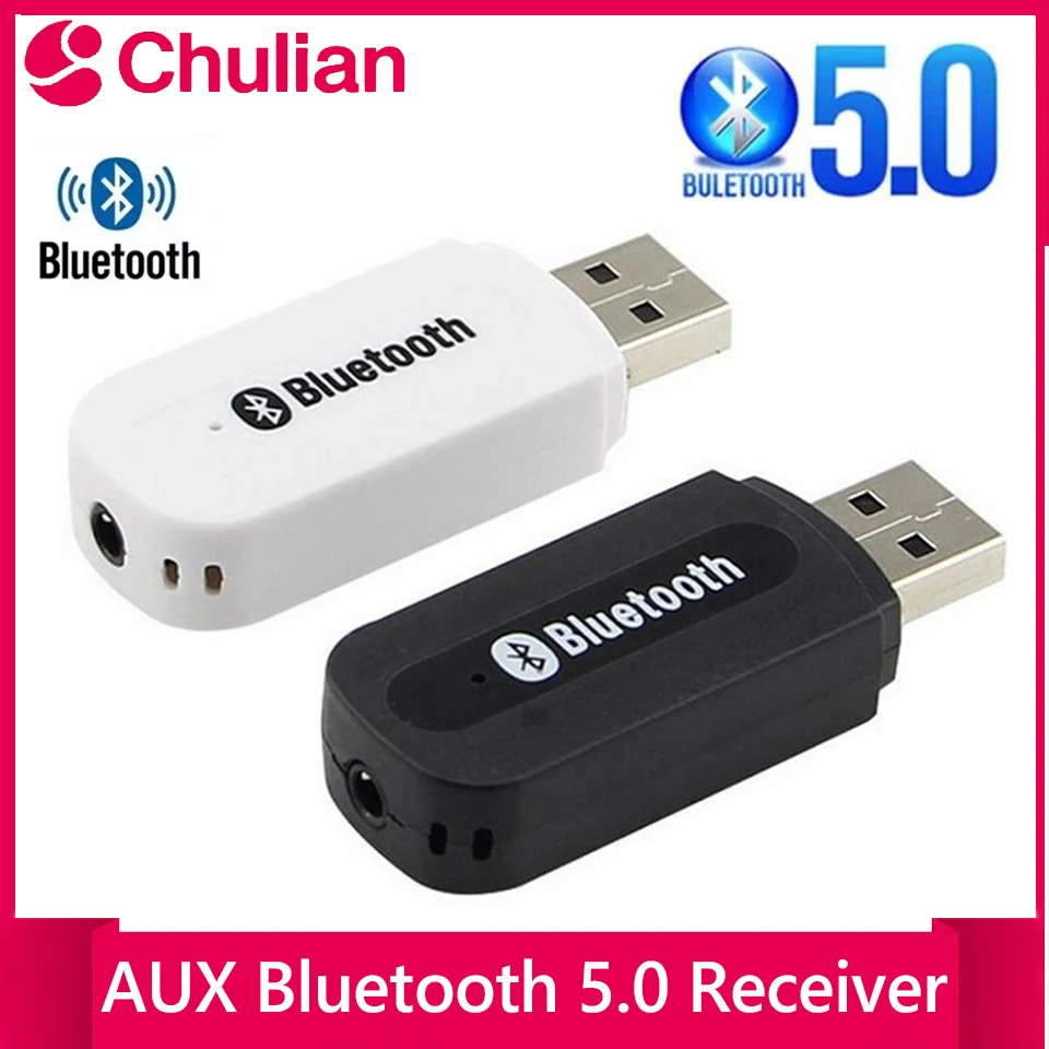 Wireless Bluetooth 3.5mm AUX USB 5.0 Adapter Mini Stereo Music Receiver for Smart Phone Car Kit - Audio Streaming
