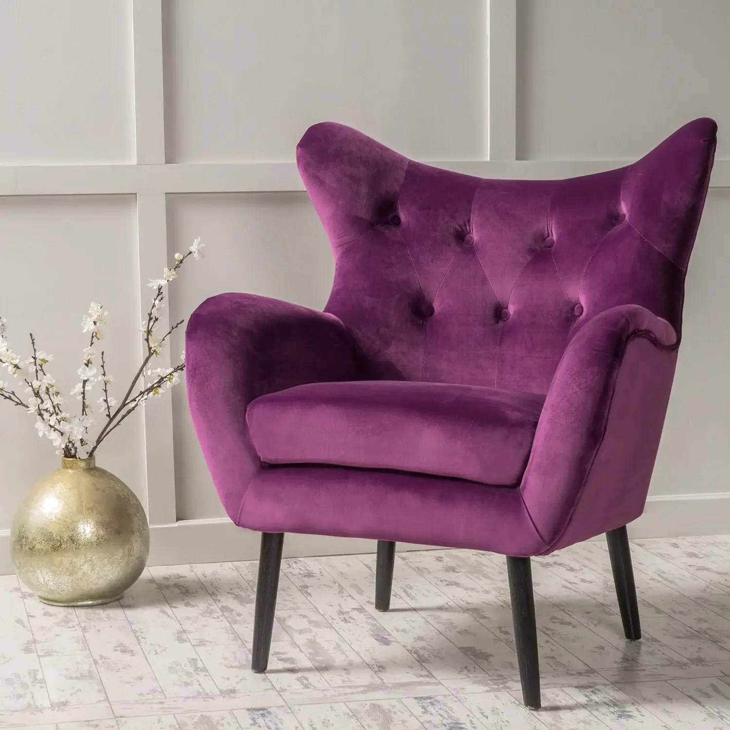 

Seigfried Velvet Arm Chair, Fuchsia