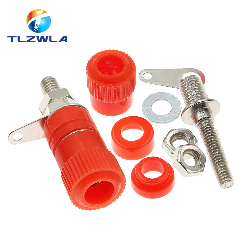 10PCS Terminal Blocks JS-919 4mm Amplifier Terminal Connector Binding Post Banana Plug Jack Mount