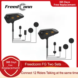 Freedconn FG Motorcycle Intercom Helmet Bluetooth Headset 1000M  Interphone Communicator 10 Riders Waterproof FM Radio Music