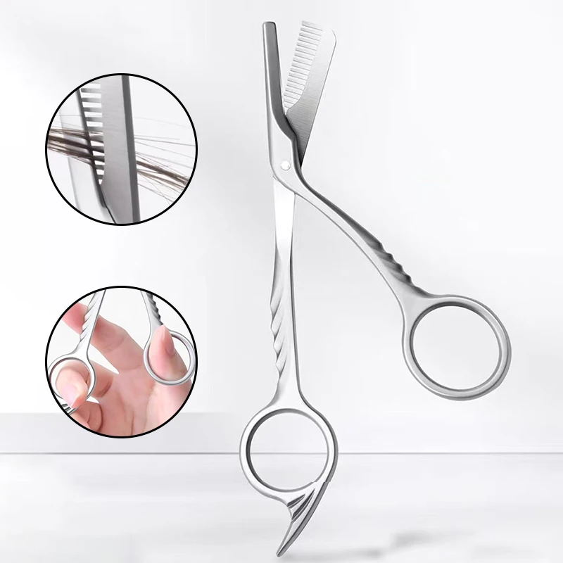 

1Pcs Eyebrow Trimming Scissors with Combs Eyebrow Trimmer Kit Stainless Steel Grooming Eyebrow Shaping Scissors Tools