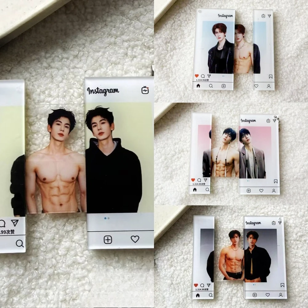 Novo Cartão Acrílico Transparente Retrátil de Drama de TV Zhu Yu Zhang Linghe, Cartão Pequeno de Cross-Dressing, Chaveiro de Músculos Abdominais, Presente para Fãs