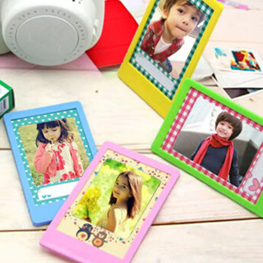 

5 Pcs Photo Frame PVC Colorful Wall Hanging Decorative Craft Project DIY Toy Christmas nament Mini Picture Frame Gift Idea