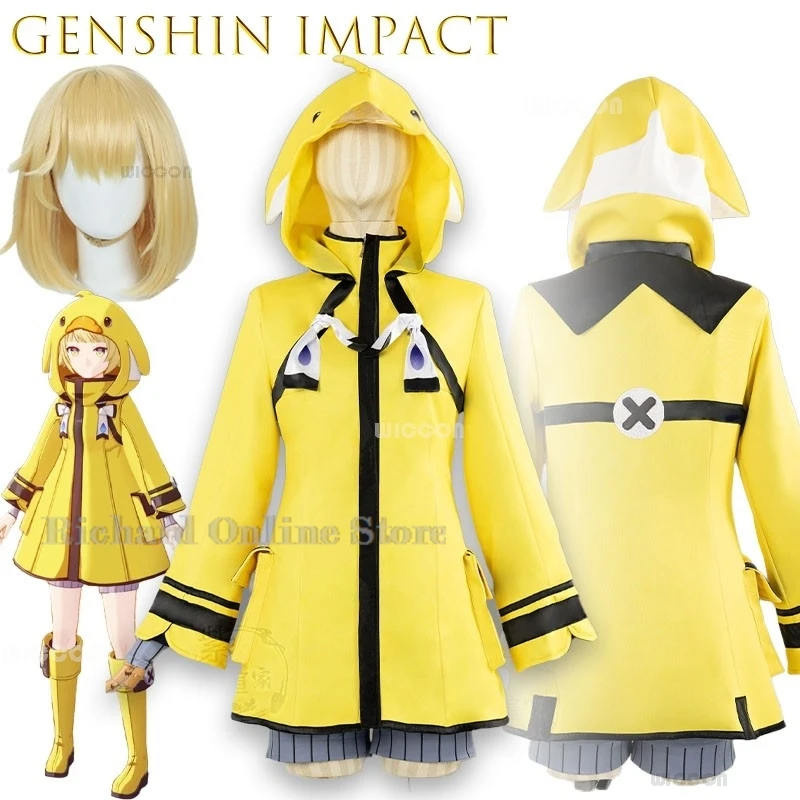 

Аниме для взрослых, вечерние желтые Cos Genshin Impact Miliastra Wonderland Little Duck, сексуальные костюмы для косплея, оригинальные аксессуары