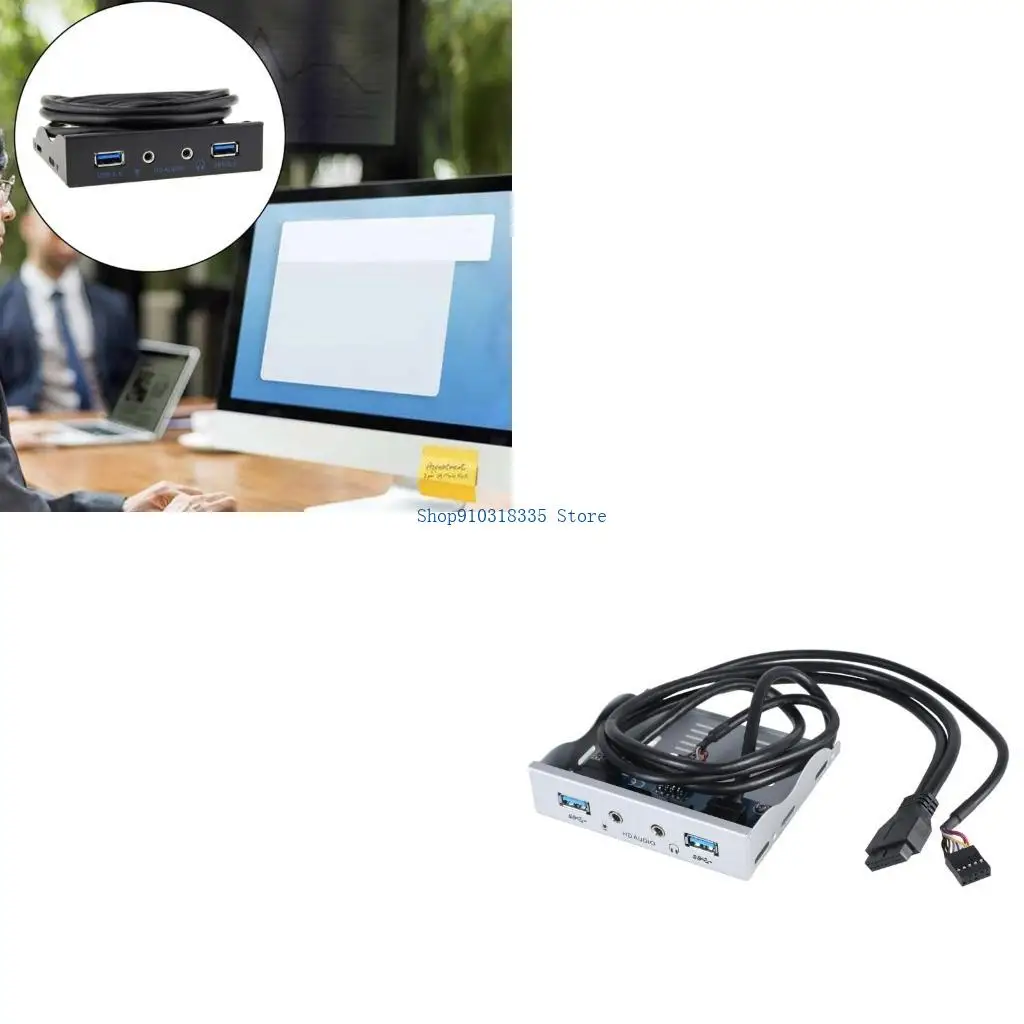  USB3.0 3.5'' Floppy Drive Bay Support 3.5mm Earphone Front Panel 19Pin