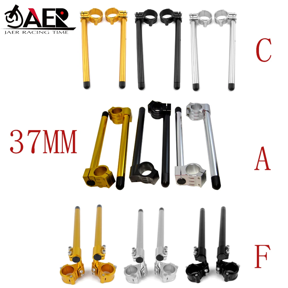 37mm Motorcycle CNC Billet Aluminum Adjustable Clip-On Handlebar Fit most of sport bike with 37mm fork clip motor