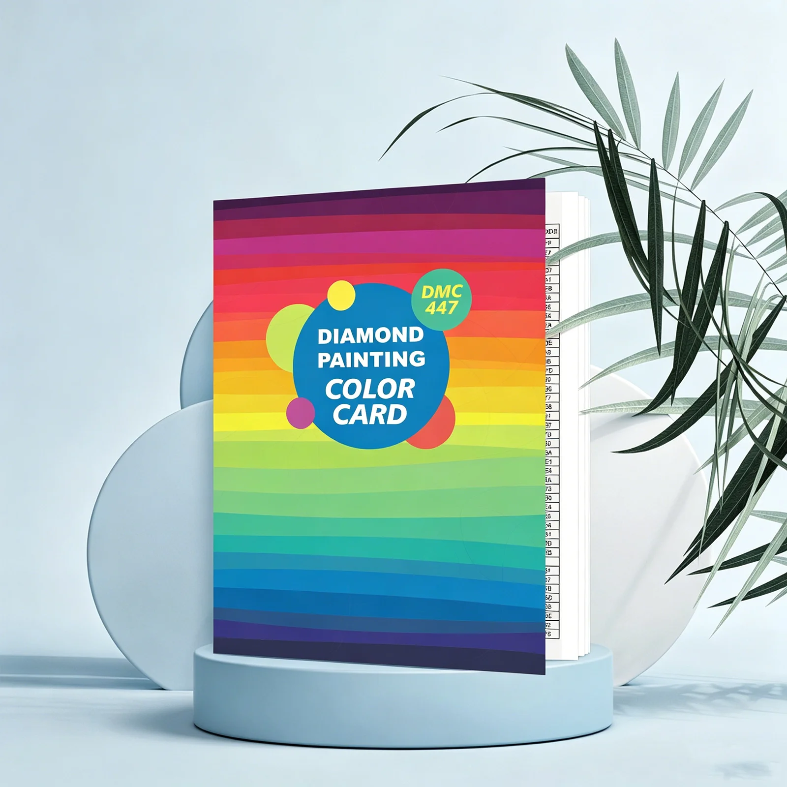 DMC 447 Color Chart for Diamond Painting, Full Color Reference Card with RGB Codes & Color Names, DIY Diamond Art Accessories
