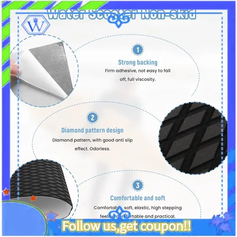 

M46K-Водный скутер, нескользящий морской пол, лист синтетической пены Eva, 37X92 см, черный коврик для доски для серфинга, водные лыжи, скольжения