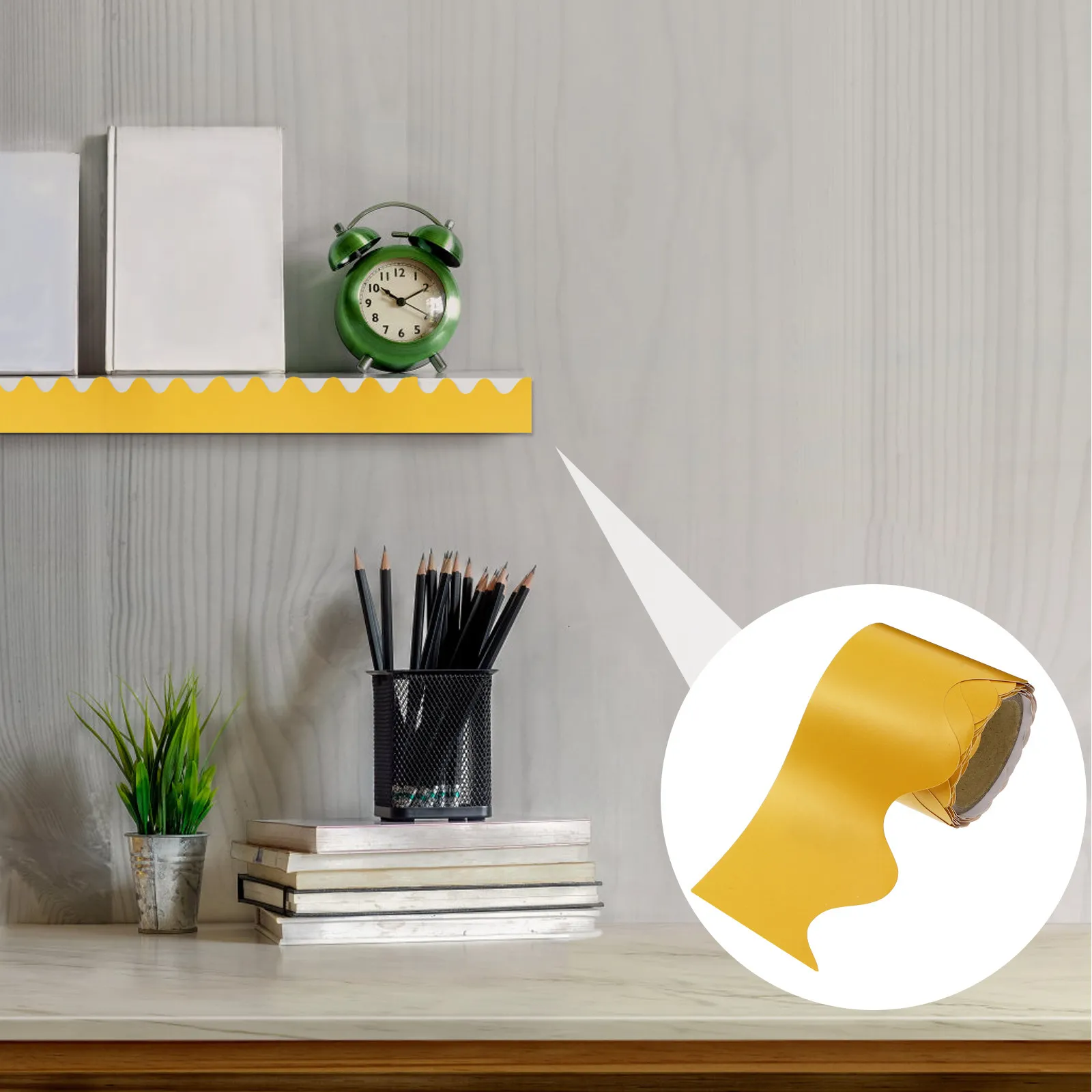 

5M Chalkboard Border Paper Roll Washable Reusable Bulletin Trim for Kindergarten Home Office Hallway Porch Wall Decoration