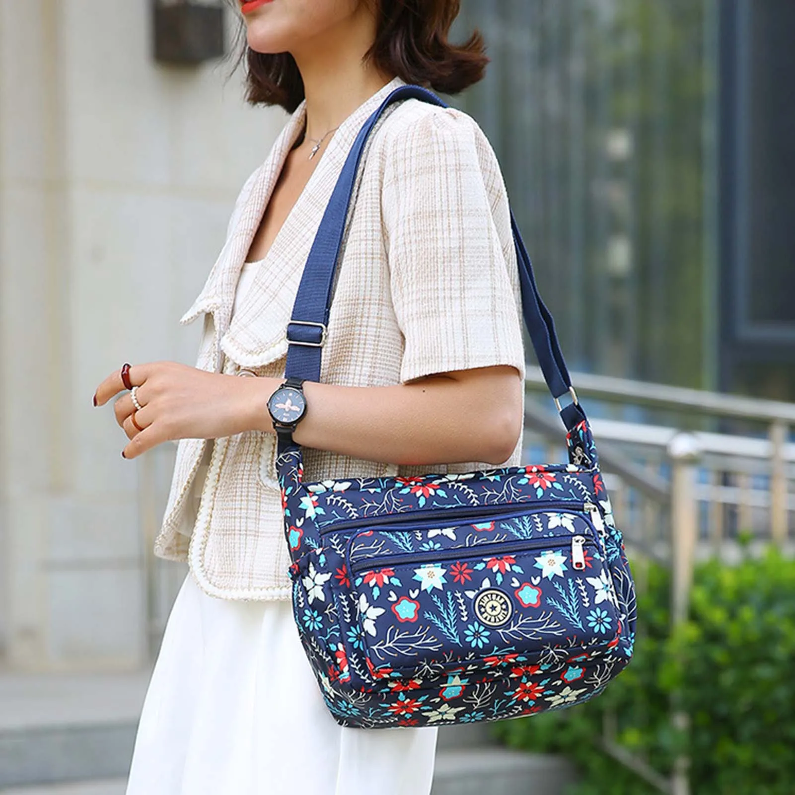 Women Messenger Bag Multi-Pocket Casual Cross-body Bag Waterproof Aesthetic Vintage Bags For Everyday Life Large Capacity 가방