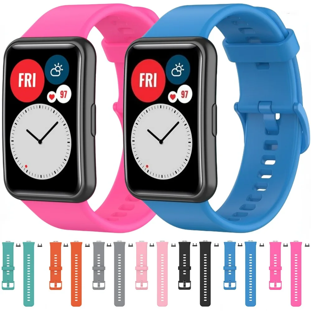 حزام سيليكون الرياضة لساعة هواوي ، نفس اللون مشبك سوار ، معصمه لساعة هواوي صالح ، استبدال حزام الساعات