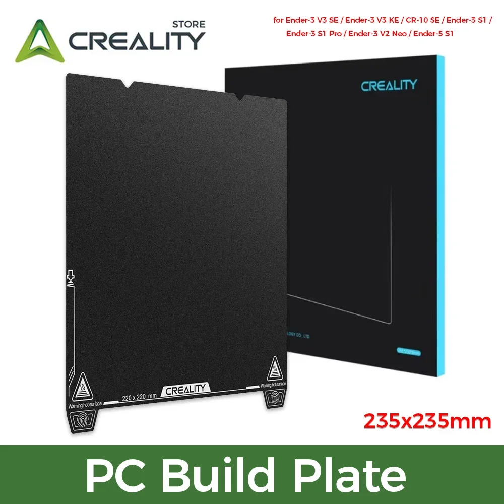 Creality Original PC Build Plate for Ender-3 V3 SE/Ender-3 V3 KE/CR-10 SE/Ender-3 S1/ Pro/Ender-3 V2 Neo/Ender-5 S1 3d Printer