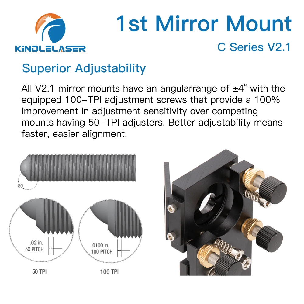 Kindlelaser CO2 First Reflection Mirror Mount supporto per montaggio da 25mm supporto integrato per macchina da taglio per incisione Laser
