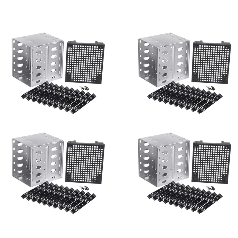 

AP-4Set От 5,25 дюйма до 5 х 3,5 дюйма SATA HDD Cage Rack Корпус жесткого диска Лоток для жесткого диска Caddy Adapter