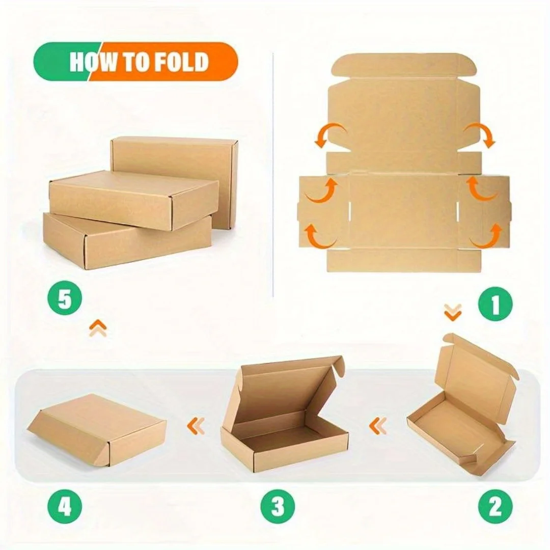 100pcs  Premium Small Shipping Boxes, Odorless Corrugated Cardboard - Great for Crafts,Electronics and Handmade Goods