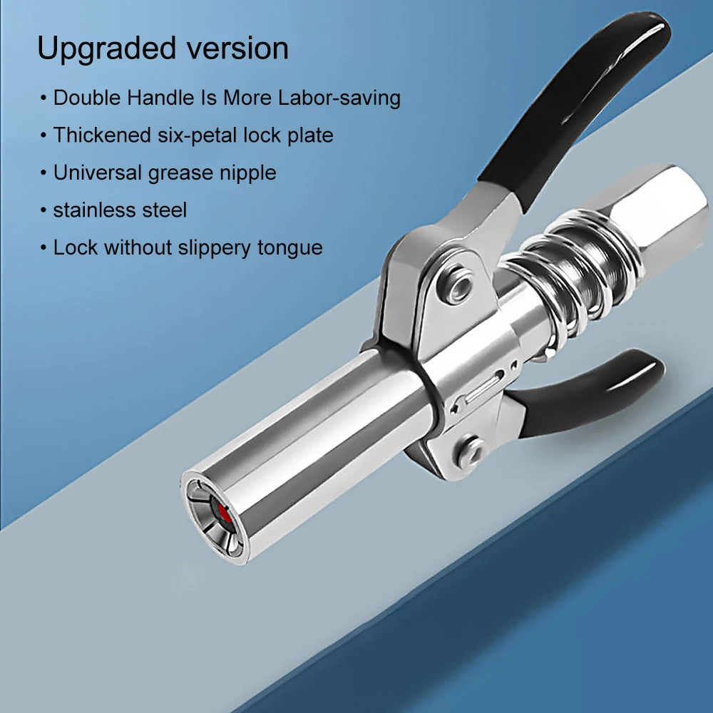 Grease Gun Coupler Quick Lock Release Syringe Lubricant Nozzle 10000 PSI 1/8\