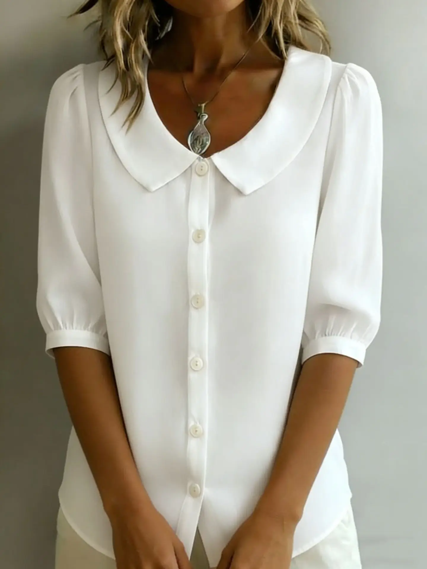 

Summer Loose Shirt Women Button Tops Casual Cotton Linen Shirt Casual Short Sleeve Shirts For Women Thin Cardigan