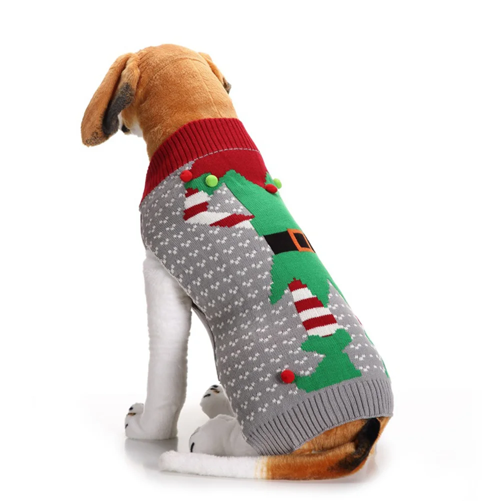 

Pet Christmas Clothes Clown Gray Sweater Winter Pullover for Dogs Small Large Puppy Clothing Dog Sweaters Pet Clothes Size Xs