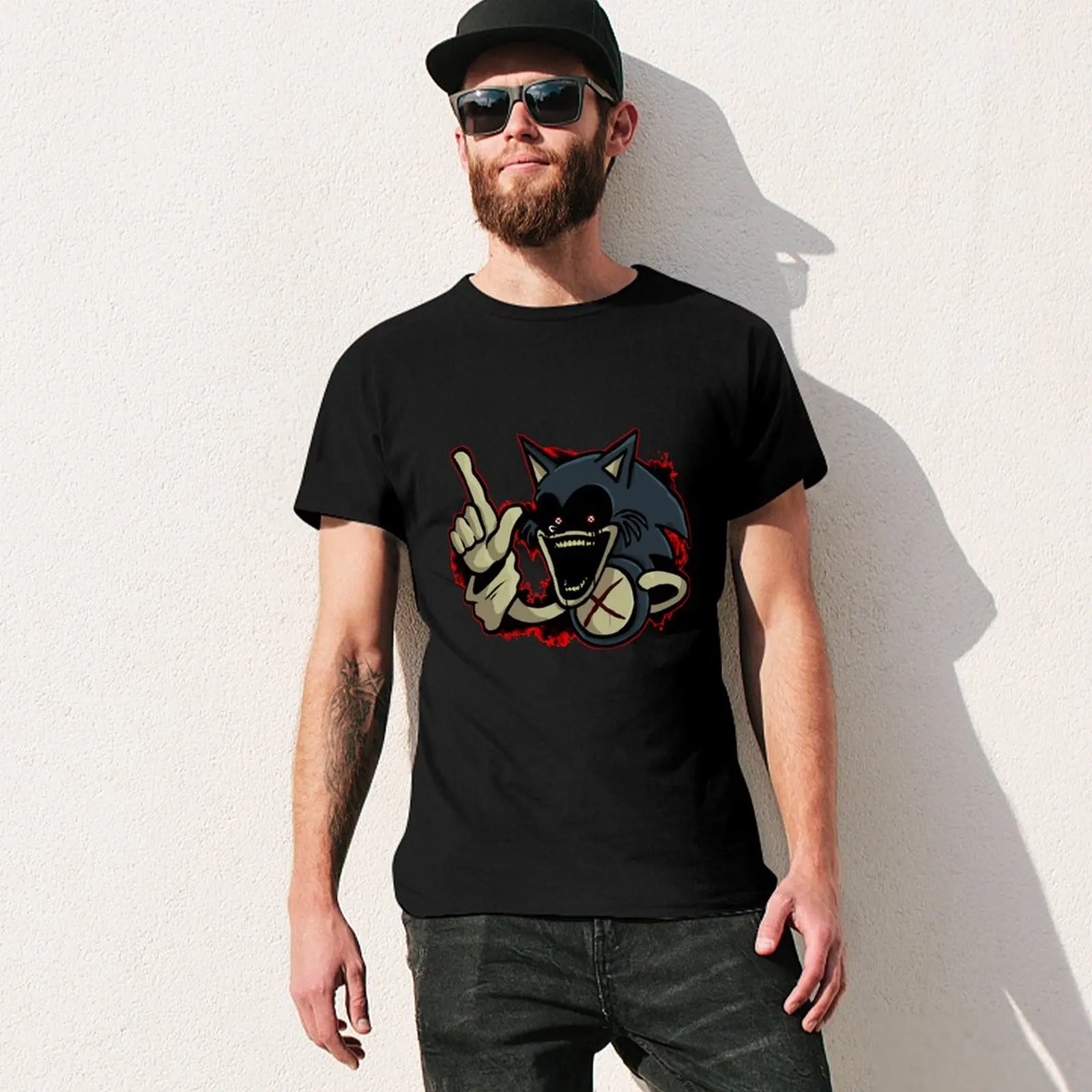 FNF SONIC EXE LORD X T-Shirt gifts for boyfriend basketball graphic tees Anime t-shirt funny shirt cotton t shirt for men