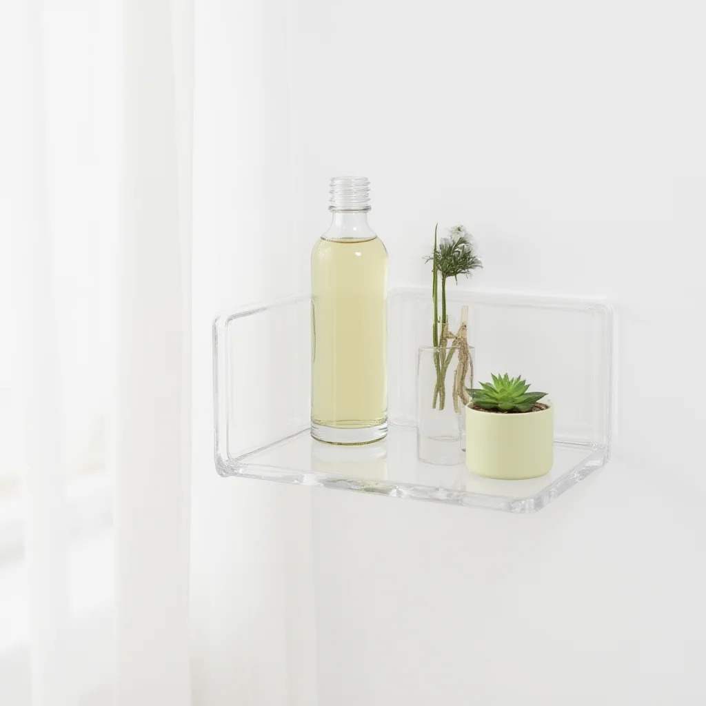 

Acrylic Corner Shelf Floating Corner Storage Clear Acrylic Shelf Versatile Wall Mounted Shelf For Stainless Steel Living