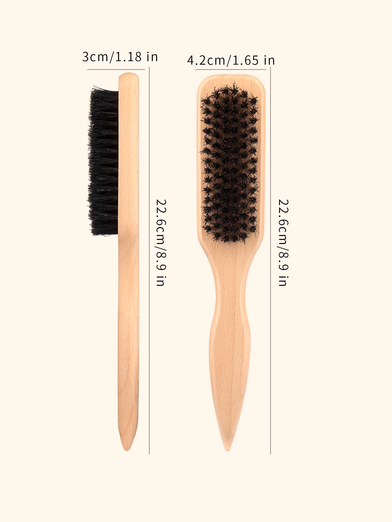 Boar Bristle Slick Back Hair Brush for Sleek Ponytail Bun & Smoothing Baby Hairs, Flyaways, Edge Control - Backcombing & Teasing