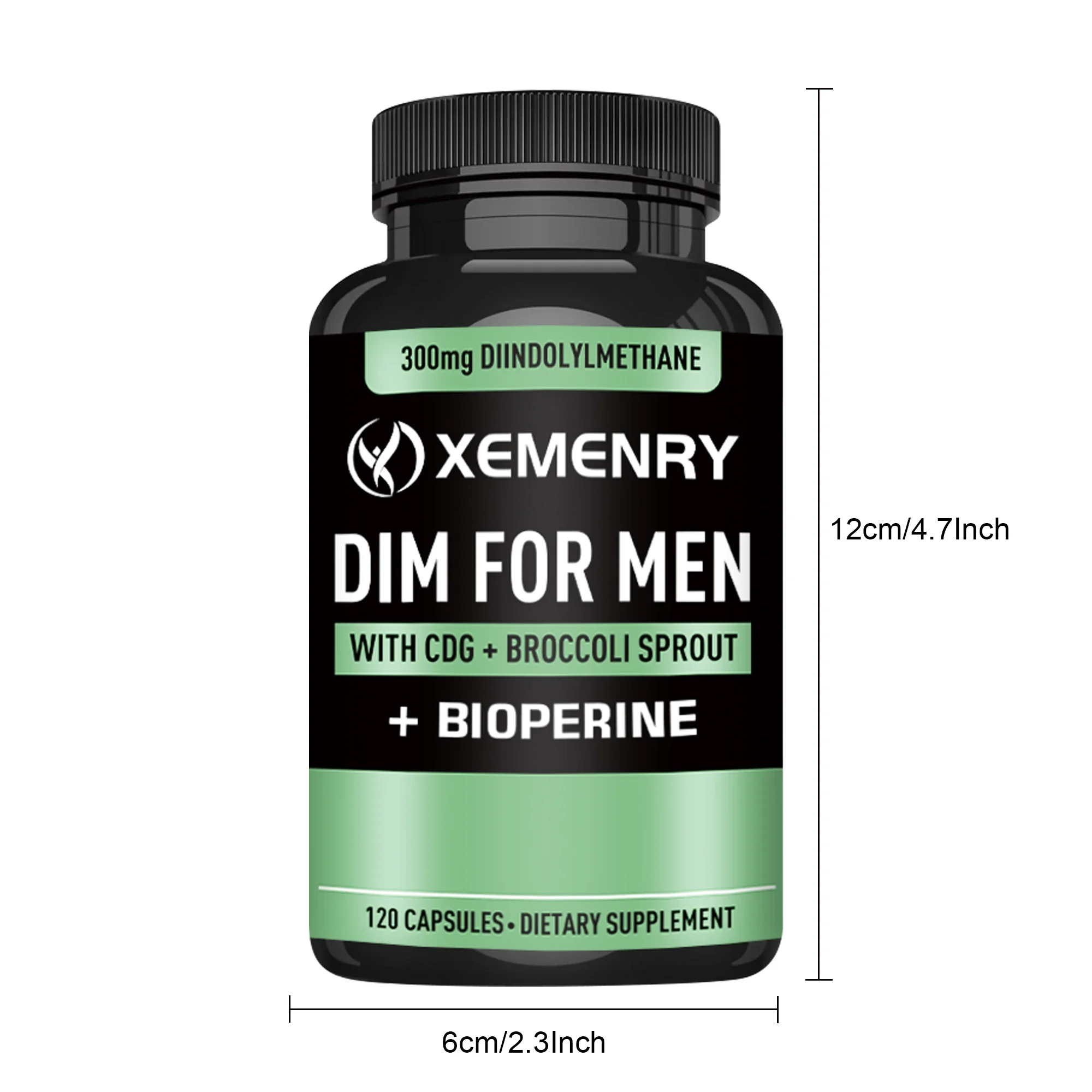 DIM 300mg - يعزز عملية التمثيل الغذائي، والهرمونات المتوازنة، وزيادة كتلة العضلات، وتحسين الأداء الرياضي - 120 كبسولة