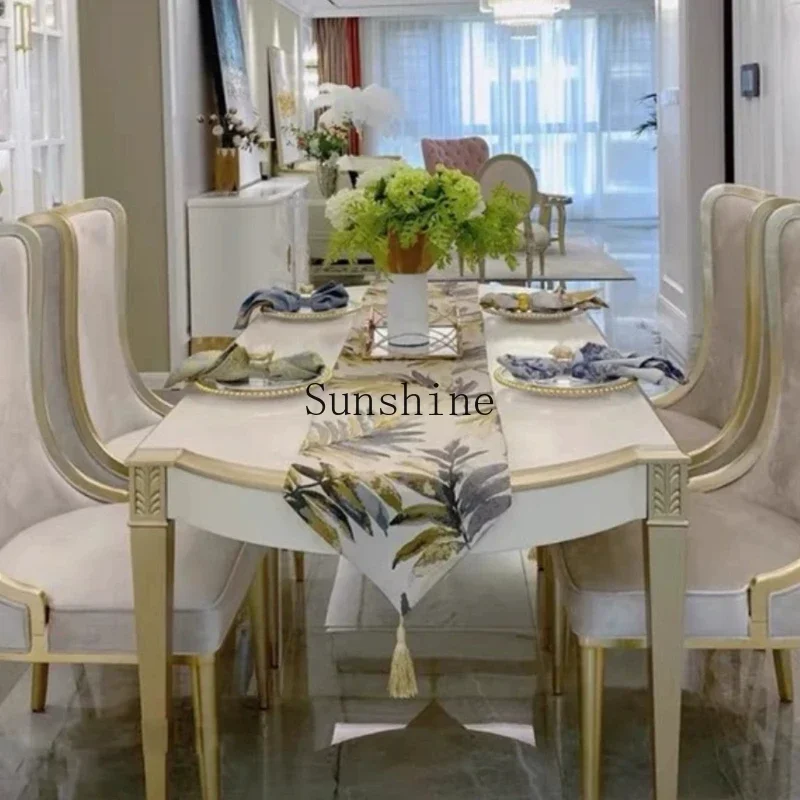 Combination family small apartment restaurant rectangular dining table dining chair