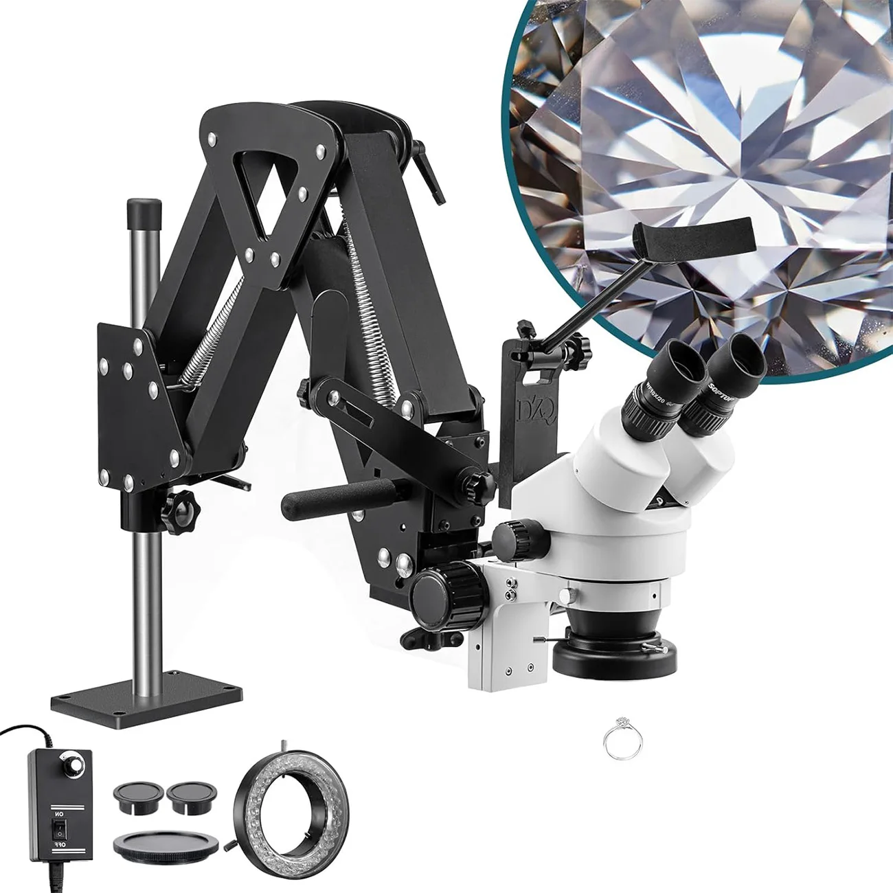 7X-45X Multi-Directional Microscope for Gem & Jewelry Inspection - Precision Tool