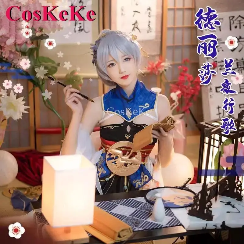 

CosKeKe Theresa Apocalypse Cosplay Game Honkai Impact 3 Costume Orchid Nocturnal Song Dress Halloween Party Role Play Clothing